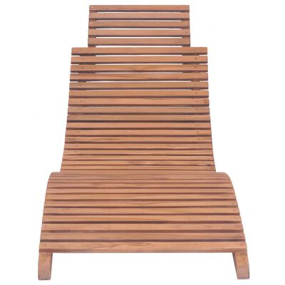 vidaXL Folding Sun Loungers 2 pcs Solid Teak Wood