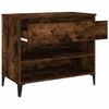 vidaXL Shoe Cabinet Smoked Oak Engineered Wood, Metal 27.6x14.2x23.6 in