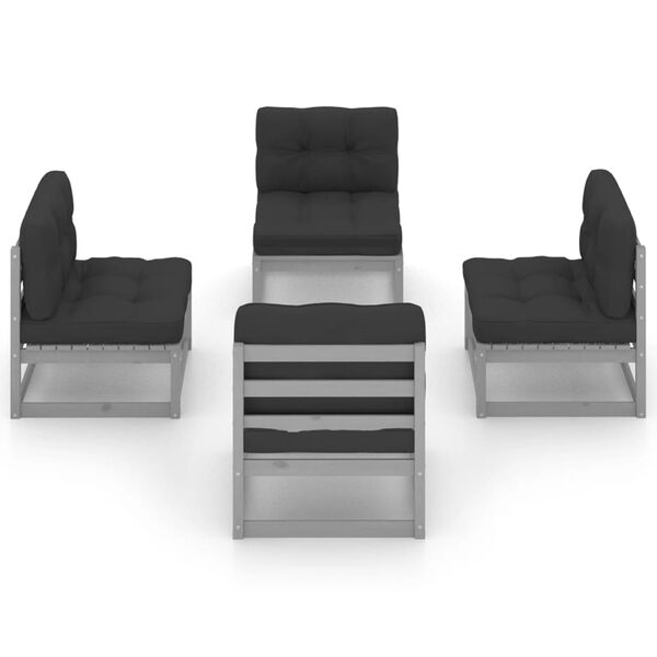 vidaXL Patio Lounge Set Grey, Anthracite
