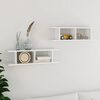 vidaXL Wall Shelf Set of 2 High gloss white Engineered wood