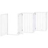 vidaXL Dog Gate Set of 6 White Poplar wood 118.1 in long Foldable