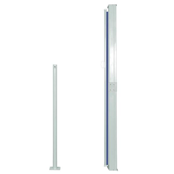 vidaXL Side Awning Green grey, blue Steel, 100% polyester with PU coating