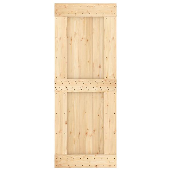 vidaXL Sliding Door with Hardware Set 31.5x82.7" Solid Wood Pine