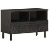 vidaXL TV Cabinet Black Solid mango wood, iron, engineered wood Medium