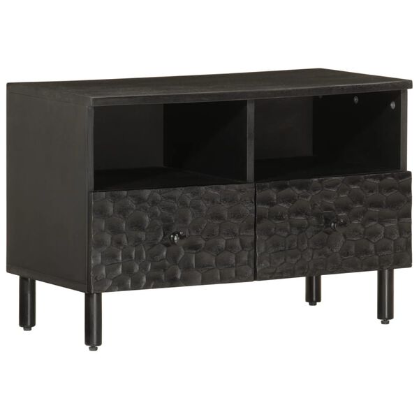 vidaXL TV Cabinet Black Solid mango wood, iron, engineered wood Medium