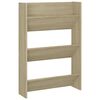 vidaXL Wall Shoe Cabinet Sonoma Oak 23.6"x7.1"x35.4" Engineered Wood