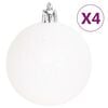 vidaXL Christmas Bauble Set Silver and white Plastic Multiple sizes
