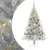 vidaXL Artificial Pre-lit Christmas Tree Silver 70.9" PET