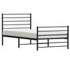 vidaXL Bed Frame Black Powder-Coated Steel Twin Bed Frame Rectangular