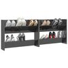 vidaXL Wall Shoe Cabinet Set of 2 High gloss gray Engineered wood