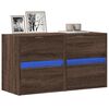 vidaXL TV Wall Cabinet Set of 2 Brown Oak Engineered Wood Medium
