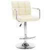 vidaXL Bar Stool Set of 2 Cream Faux leather, steel Height-Adjustable