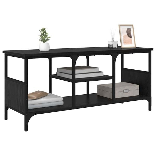 vidaXL TV Cabinet Black Oak 39.37 x 13.78 x 17.72 in