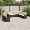 vidaXL Garden Sofa Set Brown, Cream White