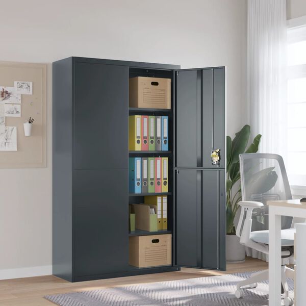 vidaXL File Cabinet Anthracite Powder-coated steel Large File Cabinet