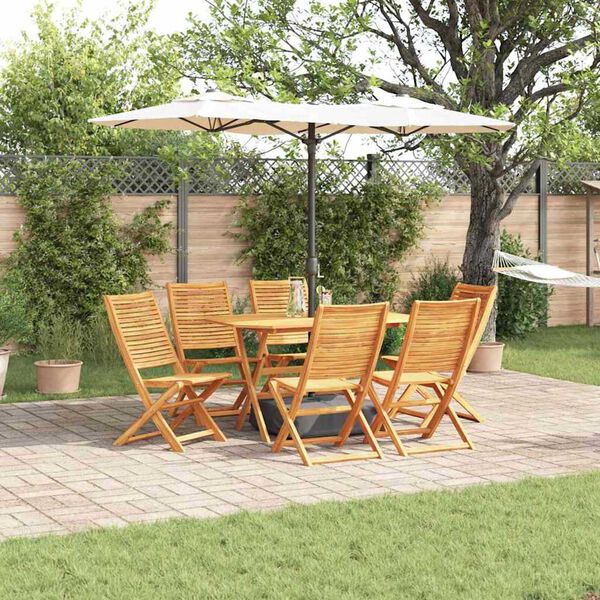 vidaXL Garden Dining Set Folding 7 pcs Brown solid acacia wood