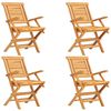 vidaXL Garden Dining Set Natural Teak Solid Teak Wood 5 Piece Set