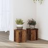 vidaXL Plant Stand Set of 2 Old Wood Engineered Wood 5.9x5.9x7.9 in