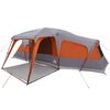 vidaXL Family Tent with Porch Dome 9-Person Grey and Orange Waterproof