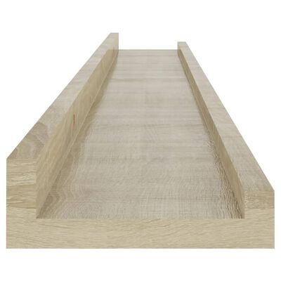 Wooden storage tray or shelf with side rails, hollow interior