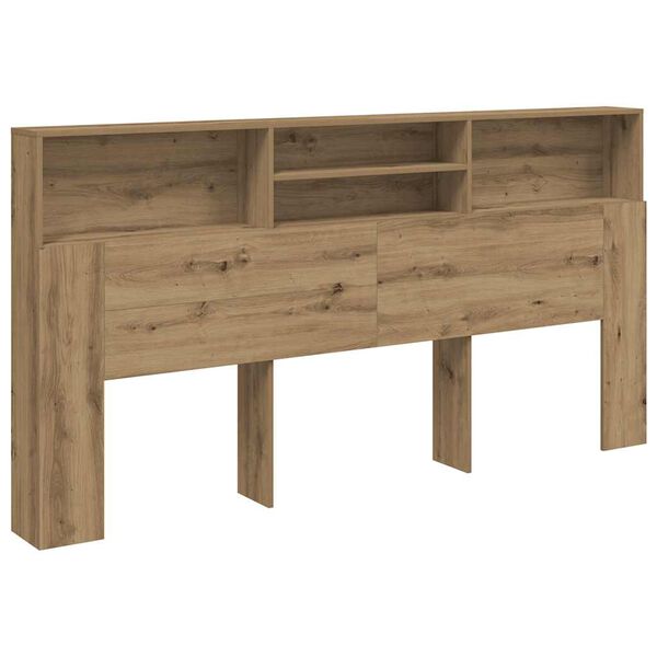 vidaXL Headboard Cabinet Artisian Oak 78.7x7.5x40.7" Engineered Wood