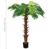vidaXL Artificial Cycas Palm Green Plastic, Solid wood Large