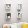 vidaXL Cube Shelf Set of 4 High gloss white Engineered wood