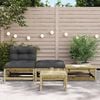 vidaXL Patio Sofa Armless with Cushions and Footstools