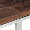 vidaXL Console Table Silver Stainless Steel, Solid Sleeper Wood Medium