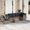 vidaXL 7 Piece Patio Sofa Set with Cushions Gray Poly Rattan