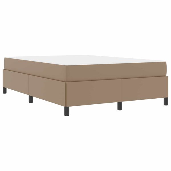 vidaXL Bed Frame with Mattress Cappuccino 63" x 78.7" Faux leather