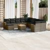 vidaXL Garden Sofa Set Grey with Dark Grey Cushions