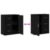 vidaXL Sideboard Black Engineered Wood Medium Storage Sideboard