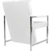 vidaXL Armchair White Faux Leather, Wood, Chrome Medium Ergonomic