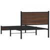 vidaXL Bed Frame Brown oak Steel, engineered wood King Single Bed Frame