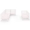 vidaXL 7 Piece Patio Lounge Set White Solid Pinewood