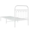 vidaXL Bed Frame White Steel Twin Bed Frame Rectangular Traditional