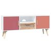 vidaXL TV Cabinet White, Red, Orange Engineered wood, Solid pinewood