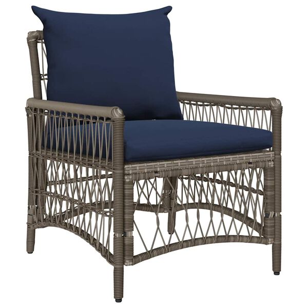 vidaXL Garden Chair Gray 60 x 70 x 78cm poly rattan