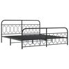 vidaXL Bed Frame Black Steel 78.7x78.7 in Bed Frame Rectangular