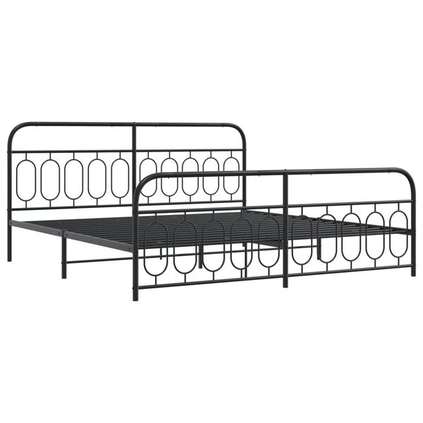 vidaXL Bed Frame Black Steel 78.7x78.7 in Bed Frame Rectangular
