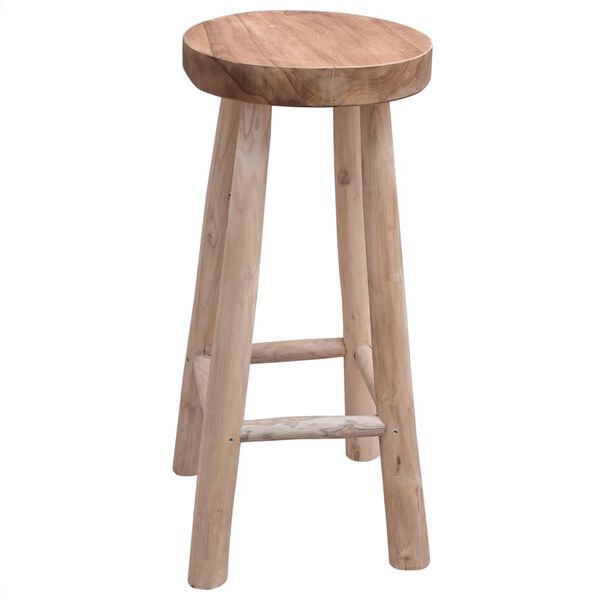 vidaXL Bar Chair Brown Solid Teak Wood One Size Durable Bar Stool