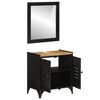 vidaXL Bathroom Furniture Set Natural wood, Black