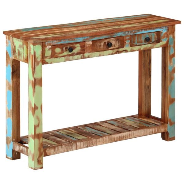 vidaXL Console Table Multicolor Solid Mango Wood Narrow Durable