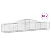 vidaXL Gabion Basket Set of 17 Silver Galvanized Iron Large Durable