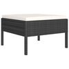 vidaXL Garden Lounge Set Black and Cream White