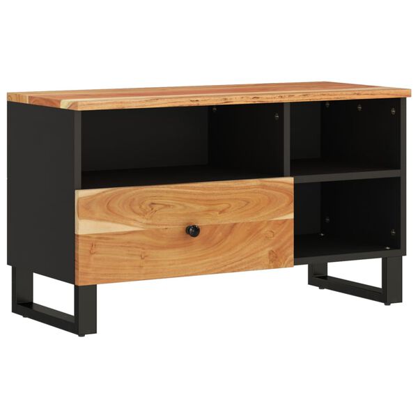 vidaXL TV Cabinet Natural wood and black