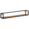 vidaXL Wall Shelf Set of 2 Natural wood and black