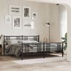 vidaXL Bed Frame Black Steel Full Bed Frame Rectangular Traditional
