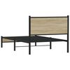 vidaXL Bed Frame Sonoma Oak Steel, Engineered wood 39.4x74.8 in